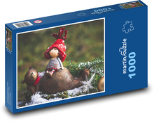 Vánoční dekorace - medvěd, vánoce  Puzzle 1000 dílků - 60 x 46 cm