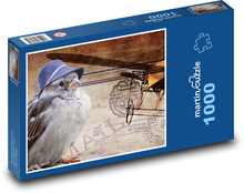 Wróbel - ptak, odlecieć Puzzle 1000 elementów - 60x46 cm