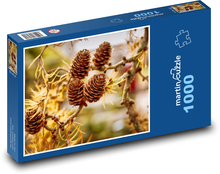 Smrekovcové šišky - strom, ihla Puzzle 1000 dielikov - 60 x 46 cm 