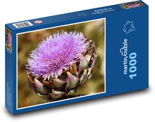 Artičok - květ, nachový Puzzle 1000 dílků - 60 x 46 cm