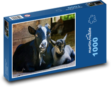 Čierna koza - koza, zviera Puzzle 1000 dielikov - 60 x 46 cm 