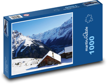 Krajobraz śniegu - zima, góry Puzzle 1000 elementów - 60x46 cm