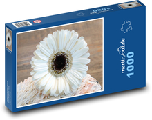 Bílá gerbera - květina, zahrada Puzzle 1000 dílků - 60 x 46 cm