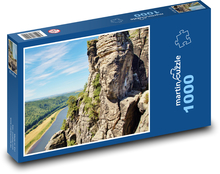 Pískovcové skály - Labe, Německo Puzzle 1000 dílků - 60 x 46 cm