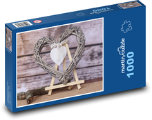 Wooden heart - darling, love Puzzle 1000 pieces - 60 x 46 cm 