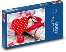 Geschenke - Herz, Notizen Puzzle 1000 Teile - 60 x 46 cm