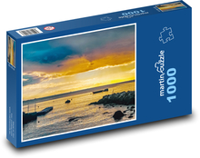 Sonnenuntergang - Meer, Boot Puzzle 1000 Teile - 60 x 46 cm