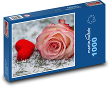 Srdce - růže,  milovat Puzzle 1000 dílků - 60 x 46 cm