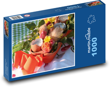 Frohe Ostern - Dekoration, Frühling Puzzle 1000 Teile - 60 x 46 cm