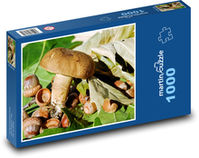 Huby - žalude, listy Puzzle 1000 dielikov - 60 x 46 cm 