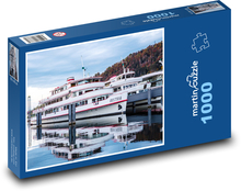 Přístav - lodě, Bodamské jezero Puzzle 1000 dílků - 60 x 46 cm