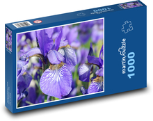 Lila Iris - Blumen, Garten Puzzle 1000 Teile - 60 x 46 cm