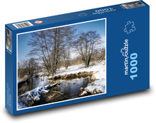 Tree - snow, lake Puzzle 1000 pieces - 60 x 46 cm 