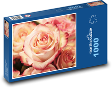 Růže - okvětní lístky, květiny Puzzle 1000 dílků - 60 x 46 cm