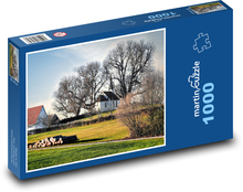 Pola - drzewa, wioski Puzzle 1000 elementów - 60x46 cm