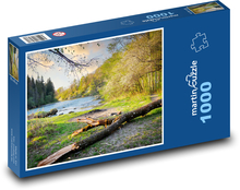 Baumstamm - Fluss, Wald Puzzle 1000 Teile - 60 x 46 cm