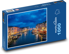 Canal Grande - vodní cesta, večer Puzzle 1000 dílků - 60 x 46 cm