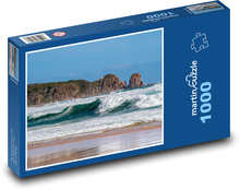 Pláž - útesy, vlny Puzzle 1000 dielikov - 60 x 46 cm 