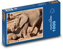 Afrikanischer Elefant - Tier, Säugetier Puzzle 1000 Teile - 60 x 46 cm