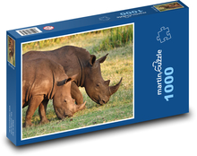 Nosorožec tuponosý - zvieratá, voľne žijúce zvieratá Puzzle 1000 dielikov - 60 x 46 cm 