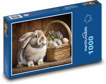 Velikonoční zajíček - vajíčka, králík Puzzle 1000 dílků - 60 x 46 cm