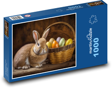 Osterkorb - Hase, Hase Puzzle 1000 Teile - 60 x 46 cm