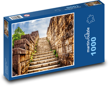 Schody - zdivo, cesta  Puzzle 1000 - 60x46 cm