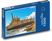 Wrak statku - skaliste wybrzeże, morze Puzzle 1000 elementów - 60x46 cm