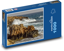 Skaliste wybrzeże - fale, morze Puzzle 1000 elementów - 60x46 cm