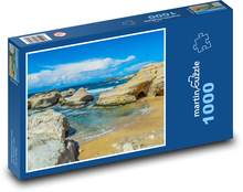 Pláž - skalnaté pobřeží, písek Puzzle 1000 dílků - 60 x 46 cm