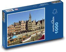 Gent - Belgicko, kanál Puzzle 1000 dielikov - 60 x 46 cm 