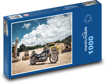 Harley Davidson a stavební stroje Puzzle 1000 dílků - 60 x 46 cm
