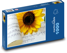Słoneczniki - letnie piosenki, notatki Puzzle 1000 elementów - 60x46 cm
