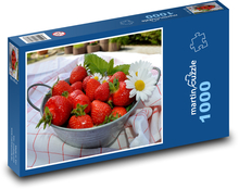 Červené jahody - ovoce, léto Puzzle 1000 - 60x46 cm