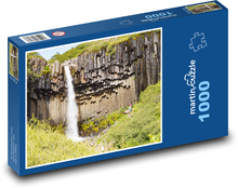 Sopečné skaly - vodopád, príroda Puzzle 1000 dielikov - 60 x 46 cm 