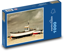 Rybárske lode - pobrežie, more Puzzle 1000 dielikov - 60 x 46 cm 