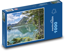 Jezioro - góry, drzewa Puzzle 1000 elementów - 60x46 cm