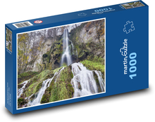 Vodopád v lese - rieka, príroda Puzzle 1000 dielikov - 60 x 46 cm 