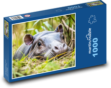 Hroch - tráva, zvíře Puzzle 1000 dílků - 60 x 46 cm