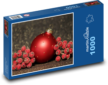Vianoce - Vianočná výzdoba, brusnice Puzzle 1000 dielikov - 60 x 46 cm 