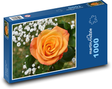 Oranžová ruža - kvet, kvet Puzzle 1000 dielikov - 60 x 46 cm 