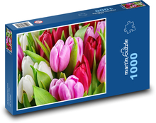 Tulipány - jarní květiny, okvětní lístky Puzzle 1000 dílků - 60 x 46 cm