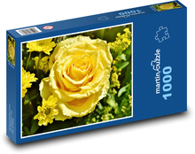 Žlutá růže - květ, rostlina Puzzle 1000 dílků - 60 x 46 cm