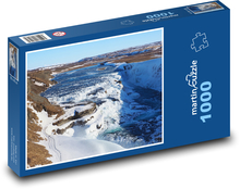 Gullfoss - vodopád, řeka  Puzzle 1000 dílků - 60 x 46 cm