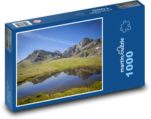 Hory - jezero, příroda Puzzle 1000 dílků - 60 x 46 cm