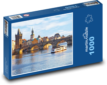 Karlův most - Praha, řeka Puzzle 1000 dílků - 60 x 46 cm