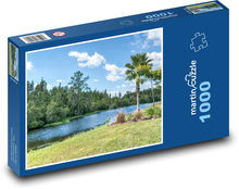 Florida - rybník, palmy Puzzle 1000 dílků - 60 x 46 cm