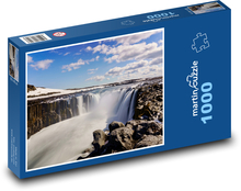 Vodopád - Island, tok Puzzle 1000 dílků - 60 x 46 cm