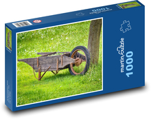 Vozík - zahrada, kolečko Puzzle 1000 dílků - 60 x 46 cm
