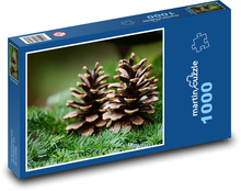 Borovicový kužeľ - vetva, strom Puzzle 1000 dielikov - 60 x 46 cm 